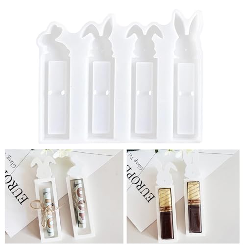 4 Stück Silikonformen Gießformen Ostern, Silikonform Ostern Geldgeschenk, Gipsformen zum Gießen, Gießformen Silikon Osterhase für DIY Seife Kerzen Ostergeschenke von SILOTEN