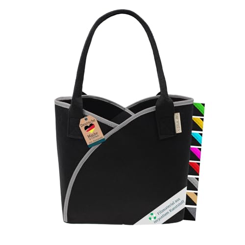 Filztasche Einkaufskorb Einkaufstasche, Filztaschen Shopper, Groß Multifunktional Filzkorb zur Aufbewahrung (Modell 1 Grau) von SILUK