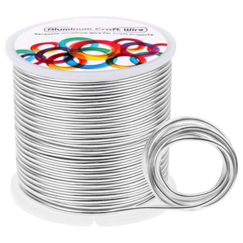 SIMBA STEEL Aluminium-Basteldraht, 18 Gauge, 1 mm, biegbarer Metalldraht, Schmuckherstellung, Modellierung, Blumenherstellung, Kranzherstellung, Basteln (Silber 150 m) von SIMBA STEEL