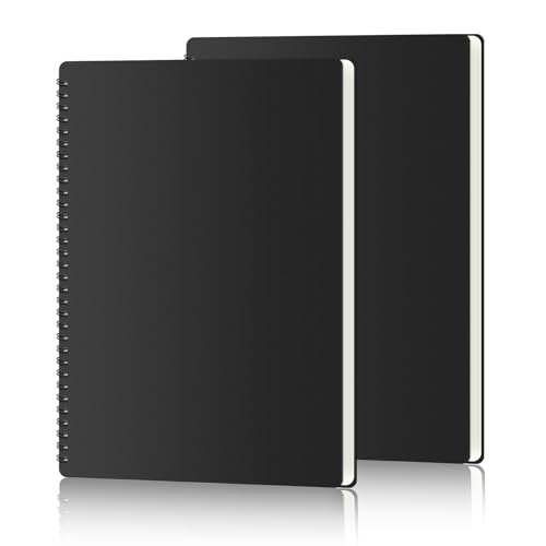 A4 Notizblock,2 Stück Spiral-Notizbuch A4, liniertes Papier, 21 x 29 cm, 50 Blatt/100 Seiten, Spiral-Notizbücher, Hardcover-Notizblock für Büro, Schule, Business, Schwarz A4 Notizblock,2 Stück Spiral-Notizbuch A4, liniertes Papier, 21 x 29 cm, 50 Blatt/100 Seiten, Spiral-Notizbücher, Hardcover-Notizblock für Büro, Schule, Business, Schwarz von SIMDAO