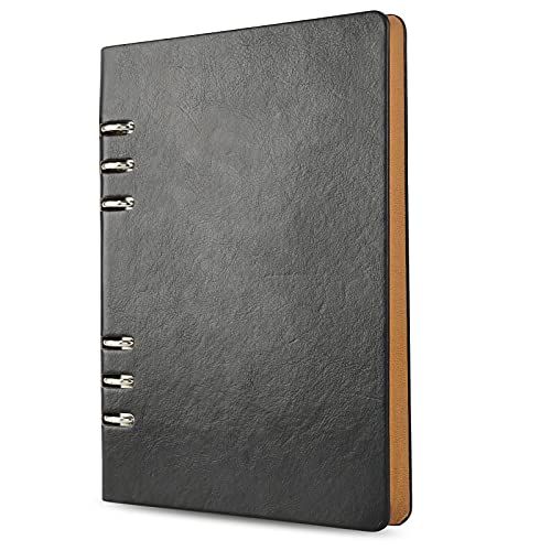 SIMDAO A5 Leder-Notizbuch, Nachfüllbar, Recyceltes Tagebuch 6 Löcher, Ringe, lose Tasche, Hardcover, für Reisen Studieren, Business, Schreiben(Schwarz) SIMDAO A5 Leder-Notizbuch, Nachfüllbar, Recyceltes Tagebuch 6 Löcher, Ringe, lose Tasche, Hardcover, für Reisen Studieren, Business, Schreiben(Schwarz) von SIMDAO