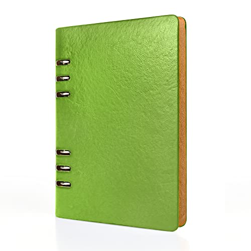 A5-Leder-Notizbuch, nachfüllbar, recyceltes Tagebuch, 6 Löcher, Ringe, lose Tasche, Leder, nachfüllbar, Hardcover, Tagebuch, Notizbuch für Reisen, Mädchen, Jungen, Damen, Herren, Erwachsene (Grün) A5-Leder-Notizbuch, nachfüllbar, recyceltes Tagebuch, 6 Löcher, Ringe, lose Tasche, Leder, nachfüllbar, Hardcover, Tagebuch, Notizbuch für Reisen, Mädchen, Jungen, Damen, Herren, Erwachsene (Grün) von SIMDAO