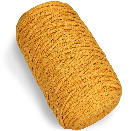 1 PCS 200g gelb 100% Baumwolle Garn hohl gestrickt Häkeln Garn, 164 Yards Stoff Garn Runde Seil Garn für DIY Handtasche Handtasche Korb Kissen Häkeln Tasche von SIMEIQI