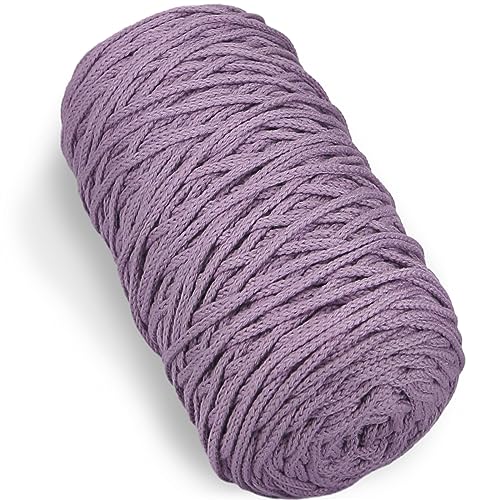 1 PCS 200g lila 100% Baumwolle Garn hohl gestrickt Häkeln Garn, 164 Yards Stoff Garn Runde Seil Garn für DIY Handtasche Handtasche Korb Kissen Häkeln Tasche von SIMEIQI