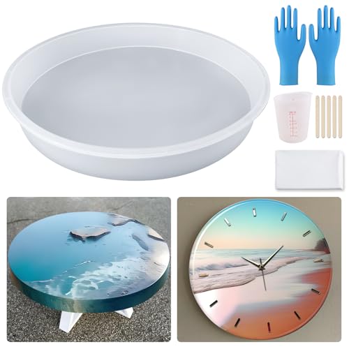 30,5 cm tiefe, runde Harzform, Silikonformen für Epoxidharz, für Blumenerhaltung, Uhr, Flusstisch, Couchtisch, Harzkunst, Heimdekoration 30,5 cm tiefe, runde Harzform, Silikonformen für Epoxidharz, für Blumenerhaltung, Uhr, Flusstisch, Couchtisch, Harzkunst, Heimdekoration von SIMEIQI