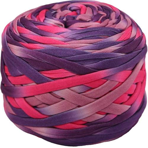 400 g T-Shirt-Garn, elastisches Stoff-Häkeltuchgarn zum Häkeln, 127 m, Spaghetti-Stricken für Handtasche, Korb, Kissen, Häkelprojekte, Heimdekoration 05 von SIMEIQI