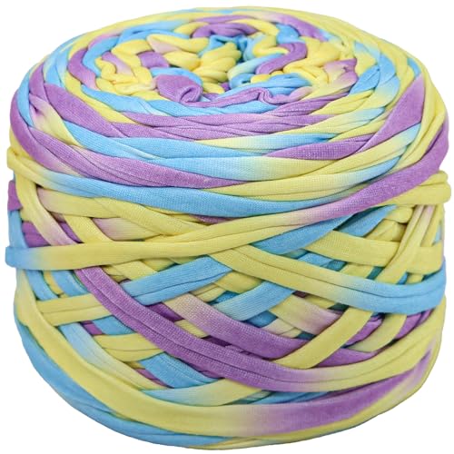 400 g T-Shirt-Garn, elastisches Stoff-Häkeltuchgarn zum Häkeln, 127 m, Spaghetti-Stricken für Handtasche, Korb, Kissen, Häkelprojekte, Heimdekoration 06 von SIMEIQI