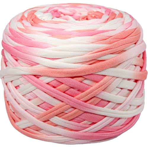 400 g T-Shirt-Garn, elastisches Stoff-Häkeltuchgarn zum Häkeln, 130 Meter, Spaghetti-Stricken für Handtasche, Korb, Kissen, Häkelprojekte, Heimdekoration, 34 von SIMEIQI