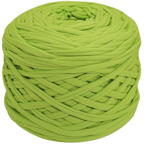 400g T-Shirt Garn elastische Stoff häkeln Tuch Garn für DIY Stricken, 130 Yards Spaghetti Garn dicke Strickgarn für Hand DIY Tasche Korb Kissen Häkeln Projekte, Home Decor(Grün) von SIMEIQI