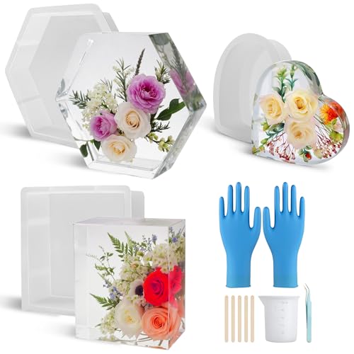 Epoxidharz-Formen aus Silikon, großes Herz, sechseckig, Silikonharz-Formen für Blumen-Konservierung, Harzguss, Buchstütze, Heimdekoration, DIY-Harzkunst Epoxidharz-Formen aus Silikon, großes Herz, sechseckig, Silikonharz-Formen für Blumen-Konservierung, Harzguss, Buchstütze, Heimdekoration, DIY-Harzkunst von SIMEIQI
