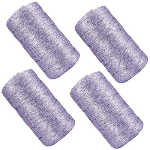 SIMEIQI Sommer-Sonnenhut-Garn zum Häkeln, Eisleinen, Seide, Handstrickgarn, leichtes Körpergarn, Polyester, hohl, für DIY, Sommer, coole Hüte, Schuhe, Taschen, Kissen, 4 Stück (hellviolett) von SIMEIQI
