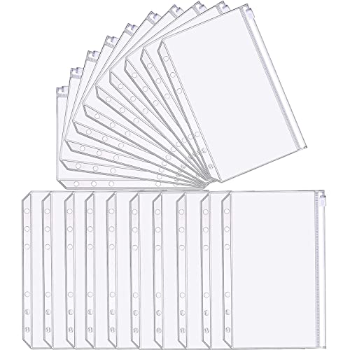 20 Stück A6 Löcher Binder Taschen,6 Löcher Binder Taschen Reißverschluss Mappe, Wasserdichte Transparente PVC Loseblatttasche, A6-Ordner für Karten Geld 20 Stück A6 Löcher Binder Taschen,6 Löcher Binder Taschen Reißverschluss Mappe, Wasserdichte Transparente PVC Loseblatttasche, A6-Ordner für Karten Geld von SIMEIXI