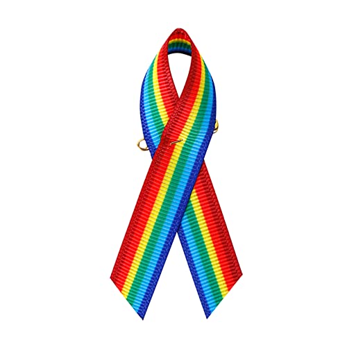 Regenbogen-Bänder mit Sicherheitsnadeln, Ripsband, 200 Stück, 3,6 x 7,6 cm von SIMISI RIBBON