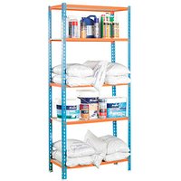 Simonrack Schwerlastregal MADERCLICK 5 8435104912782 orange, blau, braun 90,0 x 50,0 x 180,0 cm von SIMONRACK