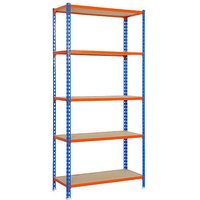 Simonrack Schwerlastregal MADERCLICK MEGAPLUS 5 8425437077579 orange, blau 120,0 x 50,0 x 200,0 cm von SIMONRACK