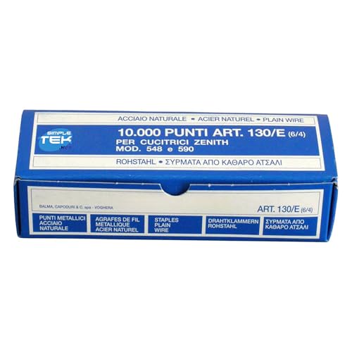 SIMPLETEK - 10.000 Heftklammern 130/E (6/4) - Teilung 6 mm, Bein 4 mm - Packung mit 10.000 Stück von SIMPLETEK