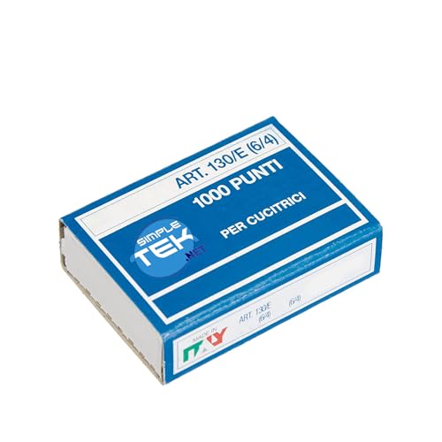 SIMPLETEK - 1000 Heftklammern 130/E (6/4) - Teilung 6 mm, Bein 4 mm - Packung mit 1.000 Stück von SIMPLETEK