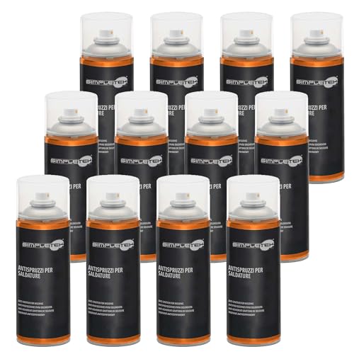 SIMPLETEK - 12 x Spraydose Spritzschutz Anti-Spatter Anti-Grip für selbsttragendes Elektroschweißen Inertgas ohne Silikon (12 Stück) von SIMPLETEK