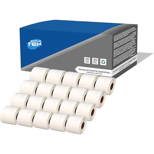 SIMPLETEK - 20 Rollen Thermoetiketten 99014 (220 Etiketten pro Rolle) 101 x 54 mm kompatibel mit Dymo Seiko SLP von SIMPLETEK
