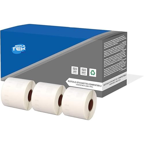 SIMPLETEK - 3 Rollen Thermoetiketten 99014 (220 Etiketten pro Rolle) 101 x 54 mm kompatibel mit Dymo Seiko SLP von SIMPLETEK