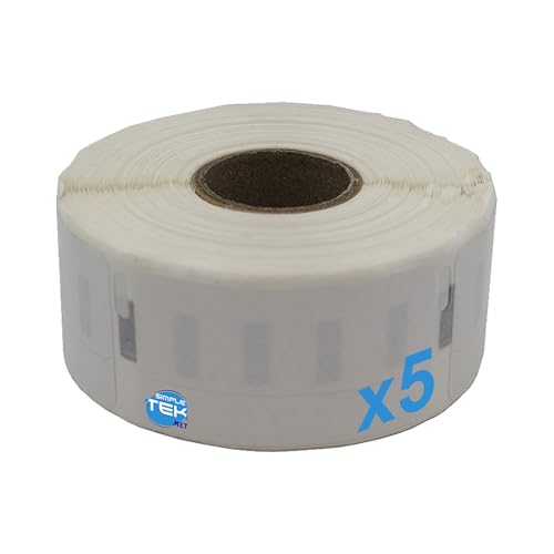 SIMPLETEK - 5 Rollen à 500 Thermoetiketten, weiß, 51 × 19 mm, kompatibel mit Dymo LabelWriter 300/310/315/320/330/400/450/550 von SIMPLETEK