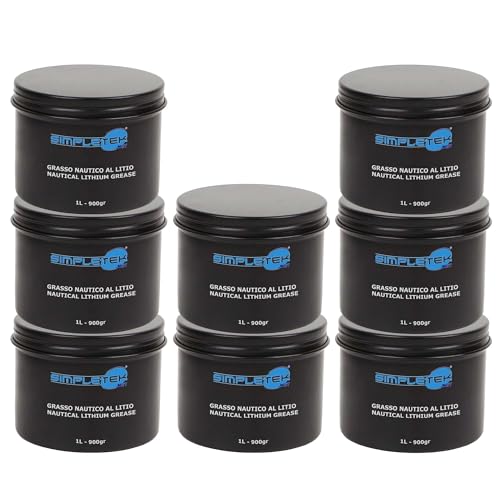 SIMPLETEK - 8 Dosen à 1 l 900 g Fett für Boote, Lithium, Titanoxide, Schmiermittel, professionelle und technische Pflege (8 Stück) von SIMPLETEK