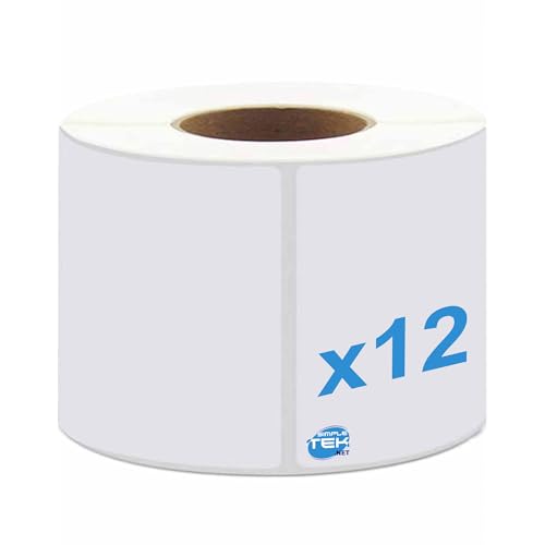 SIMPLETEK - Packung mit 12 Rollen (12 x 220 Etiketten), weiß, 101 × 54 mm – kompatibel mit LabelWriter (S0722420) von SIMPLETEK