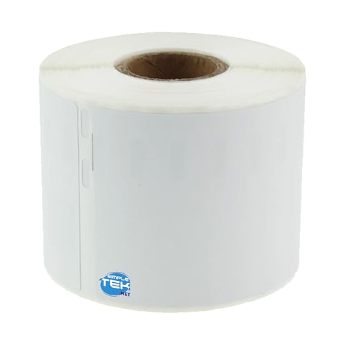 SIMPLETEK - Rolle mit 220 weißen Thermoetiketten, 101 × 54 mm, kompatibel mit Seiko SLP‑620, SLP‑650 von SIMPLETEK