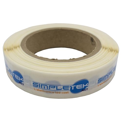 SIMPLETEK - Rolle mit 556 Etiketten Simpletek-Logo, transparenter Hintergrund blaues Logo, Format 55 × 21 mm, Kern 76 mm von SIMPLETEK