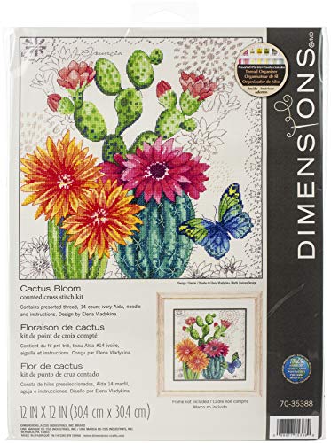 Dimensions 55848 70-35388 Kreuzstich-Zählmuster Kaktus BLO, Baumwolle, Kaktusblüte (14 Stück), Einheitsgröße von Dimensions