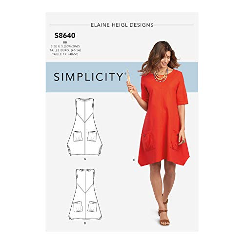 Simplicity Pattern SS8640BB Damen/Übergröße Kleid oder Tunika, (20W/28W), BB (20W-28W) von Simplicity
