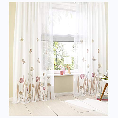 SIMPVALE 2er-Set Vorhänge mit Schlaufen und Blumendruck, Voile-Vorhänge, für Schlafzimmer Wohnzimmer Kinderzimmer Balkon, braun, 150x225cm SIMPVALE 2er-Set Vorhänge mit Schlaufen und Blumendruck, Voile-Vorhänge, für Schlafzimmer Wohnzimmer Kinderzimmer Balkon, braun, 150x225cm von SIMPVALE