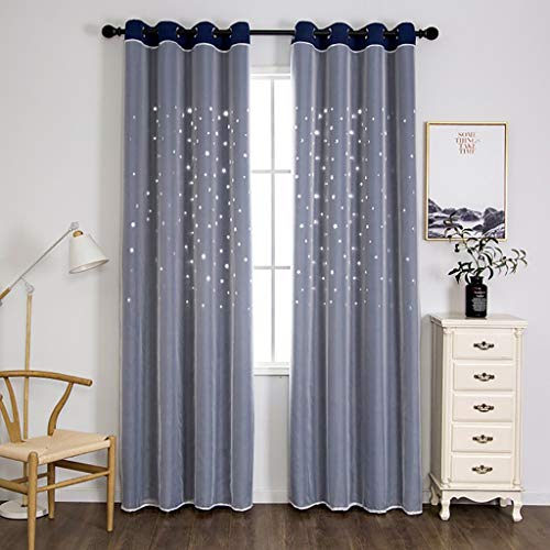 SIMPVALE Vorhang Blickdicht Gardine Kinderzimmer Sternen Mond Verdunklungsvorhänge Doppelschicht Fenstervorhänge mit Ösen für Schlafzimmer Wohnzimmer Küch, 1 Stück, Blau, B140 x H240cm SIMPVALE Vorhang Blickdicht Gardine Kinderzimmer Sternen Mond Verdunklungsvorhänge Doppelschicht Fenstervorhänge mit Ösen für Schlafzimmer Wohnzimmer Küch, 1 Stück, Blau, B140 x H240cm von SIMPVALE