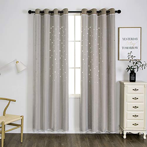 SIMPVALE Vorhang Blickdicht Gardine Kinderzimmer Sternen Mond Verdunklungsvorhänge Doppelschicht Fenstervorhänge mit Ösen für Schlafzimmer Wohnzimmer Küch, 1 Stück, Khaki, B140 x H240cm SIMPVALE Vorhang Blickdicht Gardine Kinderzimmer Sternen Mond Verdunklungsvorhänge Doppelschicht Fenstervorhänge mit Ösen für Schlafzimmer Wohnzimmer Küch, 1 Stück, Khaki, B140 x H240cm von SIMPVALE