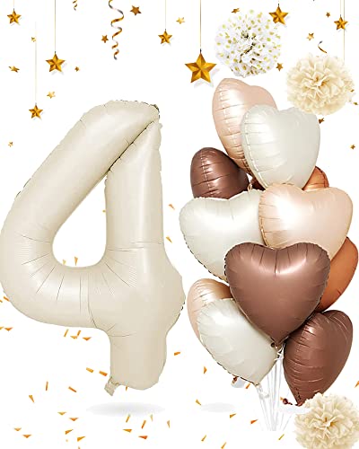 Luftballon 4. Geburtstag, Luftballons Zahl 4 Beige Folienballon 4 82cm Groß Folienballon Zahl 4 Beige Herzballon Sternballon für Mädchen Junge Baby Geburtstag Luftballon Deko Hochzeit Party Dekoration Luftballon 4. Geburtstag, Luftballons Zahl 4 Beige Folienballon 4 82cm Groß Folienballon Zahl 4 Beige Herzballon Sternballon für Mädchen Junge Baby Geburtstag Luftballon Deko Hochzeit Party Dekoration von SIMSPEAR