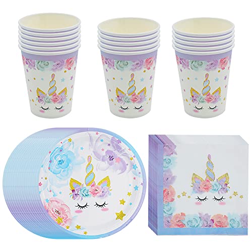 48 Stück Gebutstag Party Set Einhorn Party - Lila Mädchen Einhorn Geburtstag Geschirr Kit für Kinder Geburtstagsparty Baby Shower Hochzeit 16 Kinder Geburtstagsgeschenk 48 Stück Gebutstag Party Set Einhorn Party - Lila Mädchen Einhorn Geburtstag Geschirr Kit für Kinder Geburtstagsparty Baby Shower Hochzeit 16 Kinder Geburtstagsgeschenk von SIMUER