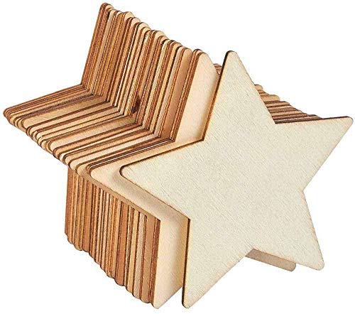 Holzsterne Blank Holz Stern Scheiben, 50 Stücke Mini Stern Verschönerungen für Hochzeit Handwerk Making DIY, 80mm Holzsterne Blank Holz Stern Scheiben, 50 Stücke Mini Stern Verschönerungen für Hochzeit Handwerk Making DIY, 80mm von SIMUER