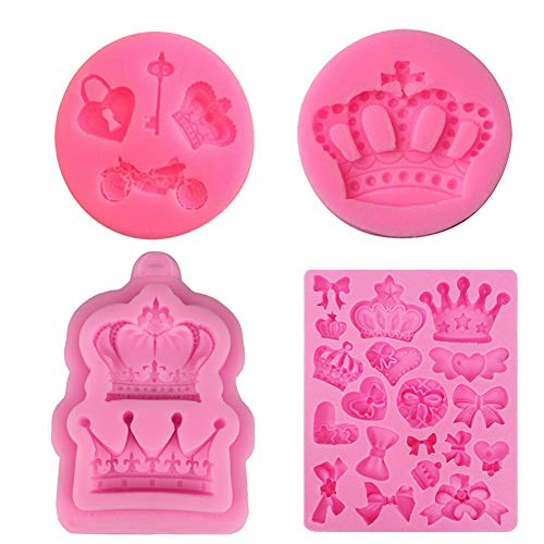 SIMUR Silikonformen für Fondant, Süßigkeiten, Schleifen, Krone, Herzform, für Zuckerguss, Kuchendekoration, Cupcake-Topper, Schokolade, Gebäck, Keksdekoration, Schmuck, Ton, Epoxidharz, SIMUR Silikonformen für Fondant, Süßigkeiten, Schleifen, Krone, Herzform, für Zuckerguss, Kuchendekoration, Cupcake-Topper, Schokolade, Gebäck, Keksdekoration, Schmuck, Ton, Epoxidharz, von SIMUER