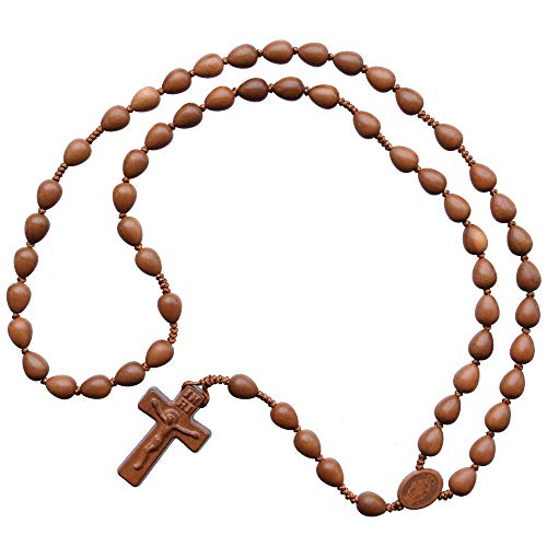 Hellfarbige Jujube Holz Rosenkranz mit tropfenförmigen Perlen 12mm Hellfarbige Jujube Holz Rosenkranz mit tropfenförmigen Perlen 12mm von SINECERA