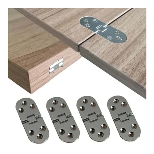 1/4 Stück Möbelbeschläge Klappscharniere Selbsttragende Klapptisch-Schranktürscharniere Unterputzscharniere für Küchenmöbel (Color : Siver 1pc) von SINEKY