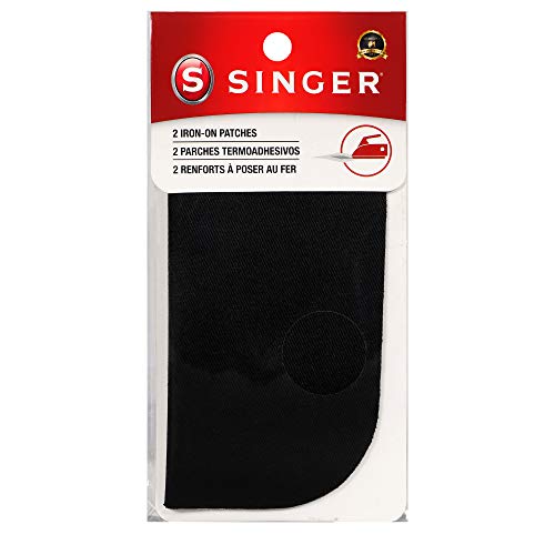 SINGER Aufnäher Bügelbild für Kleidungsreparatur, 12,7 x 12,7 cm, 2 Stück, schwarz 00065 von Singer