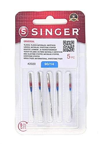 SINGER Universalnadel 2020 90/14 Nadel, Metall, Silber, 7 x 0,03 x 4 cm, 5-Einheiten von Singer