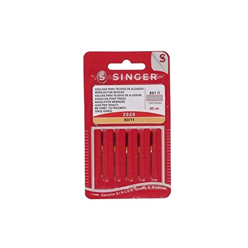 Singer 5 Original Nähmaschinen Nadeln 2020 Stärke 80/11 für gewebte Stoffe 130/705 Singer 5 Original Nähmaschinen Nadeln 2020 Stärke 80/11 für gewebte Stoffe 130/705 von Singer