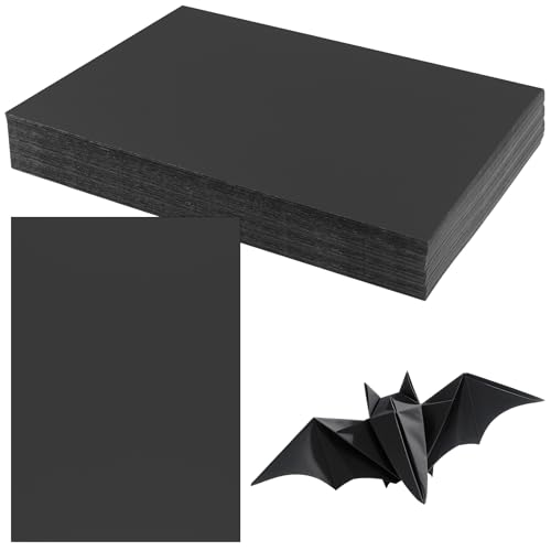 SINJEUN 100 Blatt A4 Bastelkarton Schwarz, 300g Schwarze Tonpapier Fotokarton Bastelpapier zum Basteln SINJEUN 100 Blatt A4 Bastelkarton Schwarz, 300g Schwarze Tonpapier Fotokarton Bastelpapier zum Basteln von SINJEUN