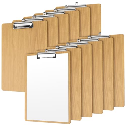 SINJEUN 12 Stück Klemmbrett A4 Holz, Schreibbretter Klemmbrett, Klemmbretter A4, Zwischenablage Schreibplatte für Restaurant, Büro SINJEUN 12 Stück Klemmbrett A4 Holz, Schreibbretter Klemmbrett, Klemmbretter A4, Zwischenablage Schreibplatte für Restaurant, Büro von SINJEUN