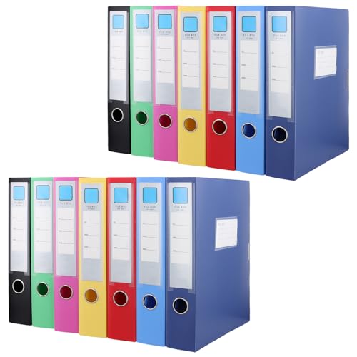 SINJEUN 14 Stück A4 Dokumentenbox Bunt, 5,5 cm Breit, 7 Farben A4 Aktenordner Kunststoff, Bunte Archiv-Schachtel Sammelboxen für Büro, Blau, Himmelblau, Schwarz, Gelb, Grün, Rosarot, Rot SINJEUN 14 Stück A4 Dokumentenbox Bunt, 5,5 cm Breit, 7 Farben A4 Aktenordner Kunststoff, Bunte Archiv-Schachtel Sammelboxen für Büro, Blau, Himmelblau, Schwarz, Gelb, Grün, Rosarot, Rot von SINJEUN