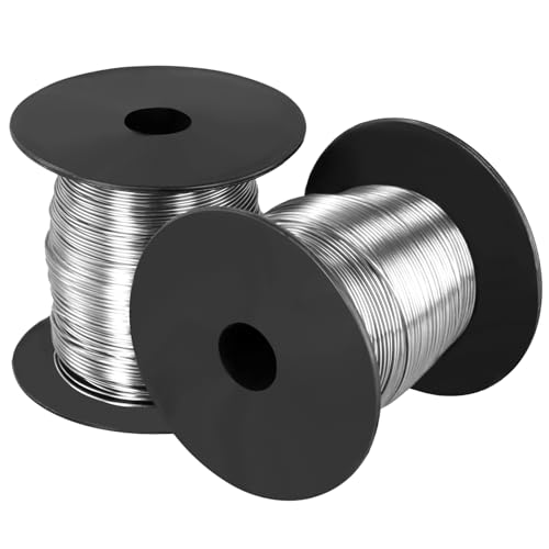 SINJEUN 2 Rolle Edelstahldraht 0,8mm x 100m, Silberdraht zum Basteln, Modellierdraht für Handwerk, Insgesamt 200m SINJEUN 2 Rolle Edelstahldraht 0,8mm x 100m, Silberdraht zum Basteln, Modellierdraht für Handwerk, Insgesamt 200m von SINJEUN