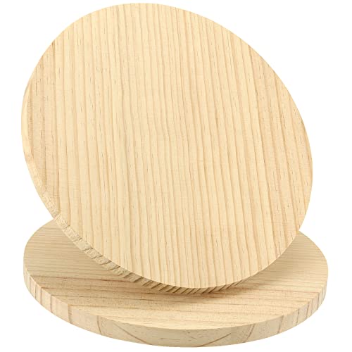 SINJEUN 2 Stück 30,5 cm runde Holztafel, 3/4 Zoll dickes blanko Holzschild zum Aufhängen, unlackierte Holzbretter mit Loch zum Aufhängen für DIY Handwerk von SINJEUN
