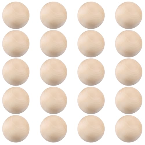 SINJEUN 20 Stück Holzkugeln 50 mm, Runde Holz Kugel zum Basteln Verzieren für DIY Hanwerk, Deko SINJEUN 20 Stück Holzkugeln 50 mm, Runde Holz Kugel zum Basteln Verzieren für DIY Hanwerk, Deko von SINJEUN
