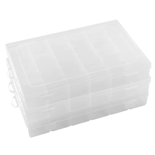 SINJEUN 3 Stück 36 Raster Plastik Aufbewahrungsbox Einstellbar Fächer Fächer Aufbewahrungsbox Sortierboxen für Kunsthandwerk, Angelzubehör, Schmuck, Perlen, 27.5 x 17.5 x 4.2 cm, Transparent SINJEUN 3 Stück 36 Raster Plastik Aufbewahrungsbox Einstellbar Fächer Fächer Aufbewahrungsbox Sortierboxen für Kunsthandwerk, Angelzubehör, Schmuck, Perlen, 27.5 x 17.5 x 4.2 cm, Transparent von SINJEUN